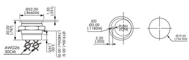 不銹鋼壓電開(kāi)關(guān)