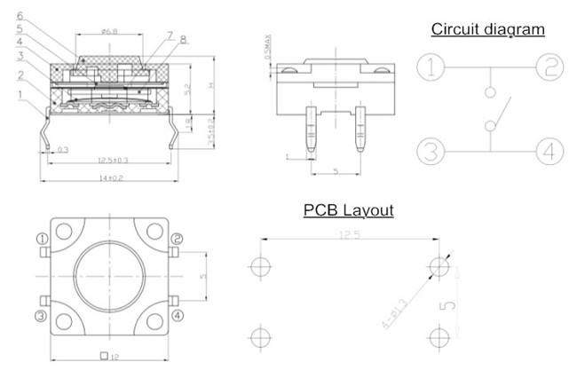 插片輕觸開關(guān)