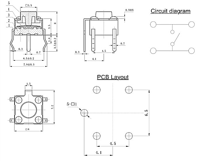6x6輕觸開關(guān)