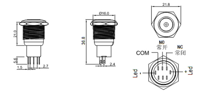 16m防水開關(guān)按鈕