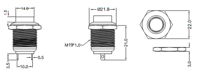 19mm復(fù)位金屬開關(guān)